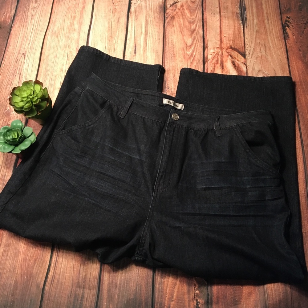 REFUGE + Dark Denim JEANS CAPRIS Plus Size 18